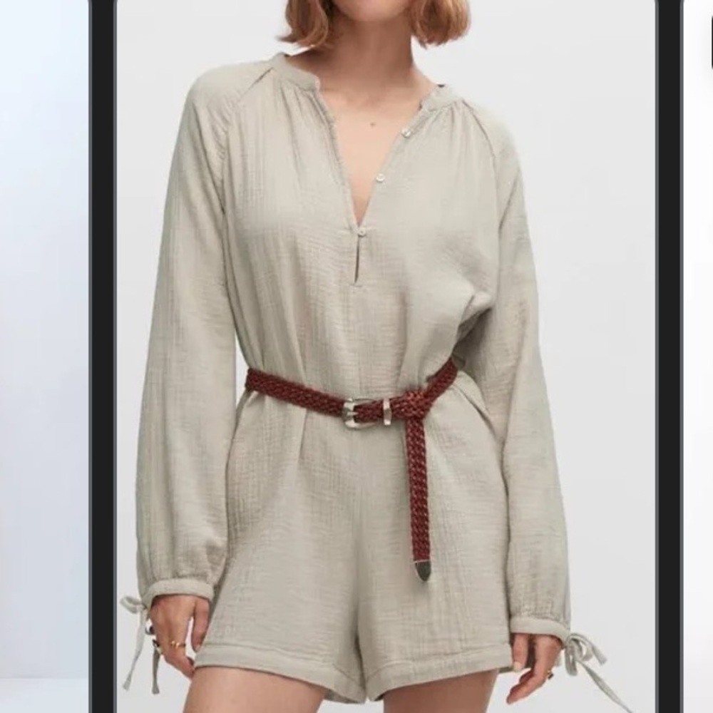 ASOS Charcoal Gray Ribbed Romper